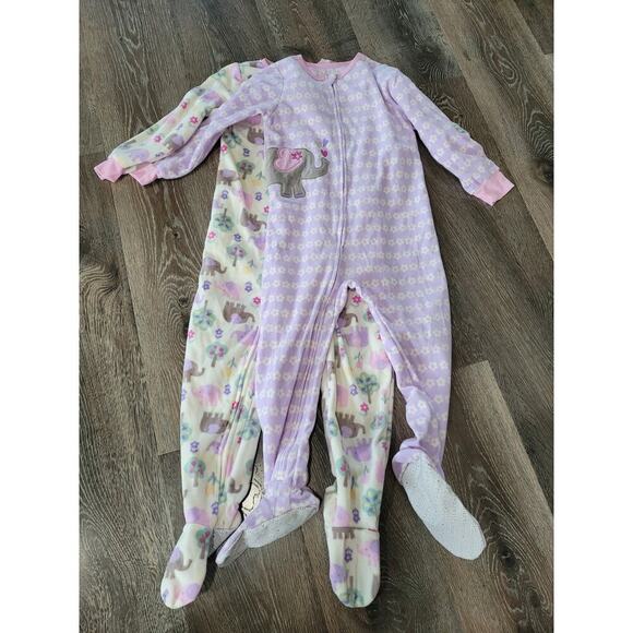 Costco Kids Headquarters Elephant Toddler Girl‎ Pajamas Footed Pjs Daisy 5t #5 - Picture 1 of 2